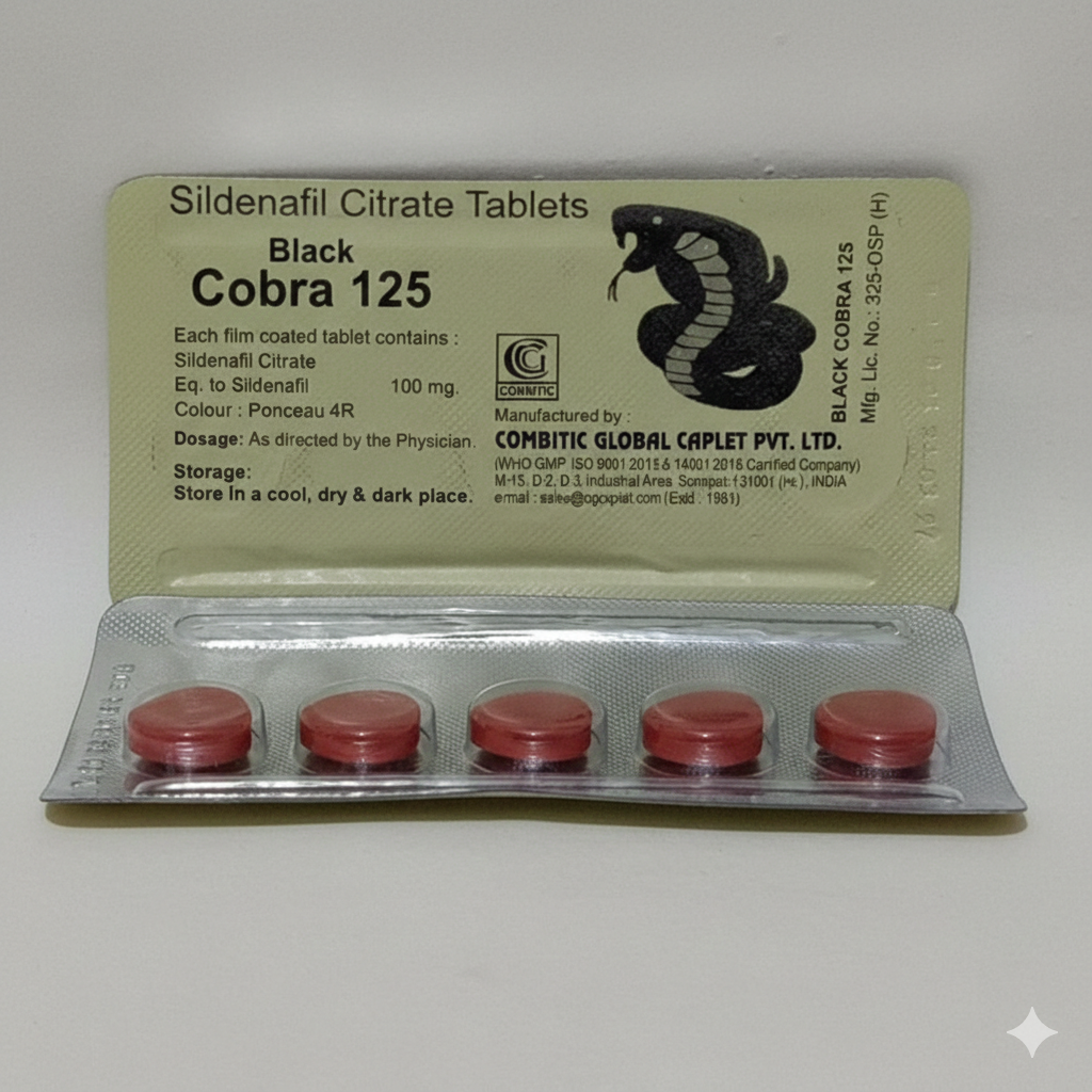 Black Cobra 125 Sildenafil Citrate Tablets in Pakistan
