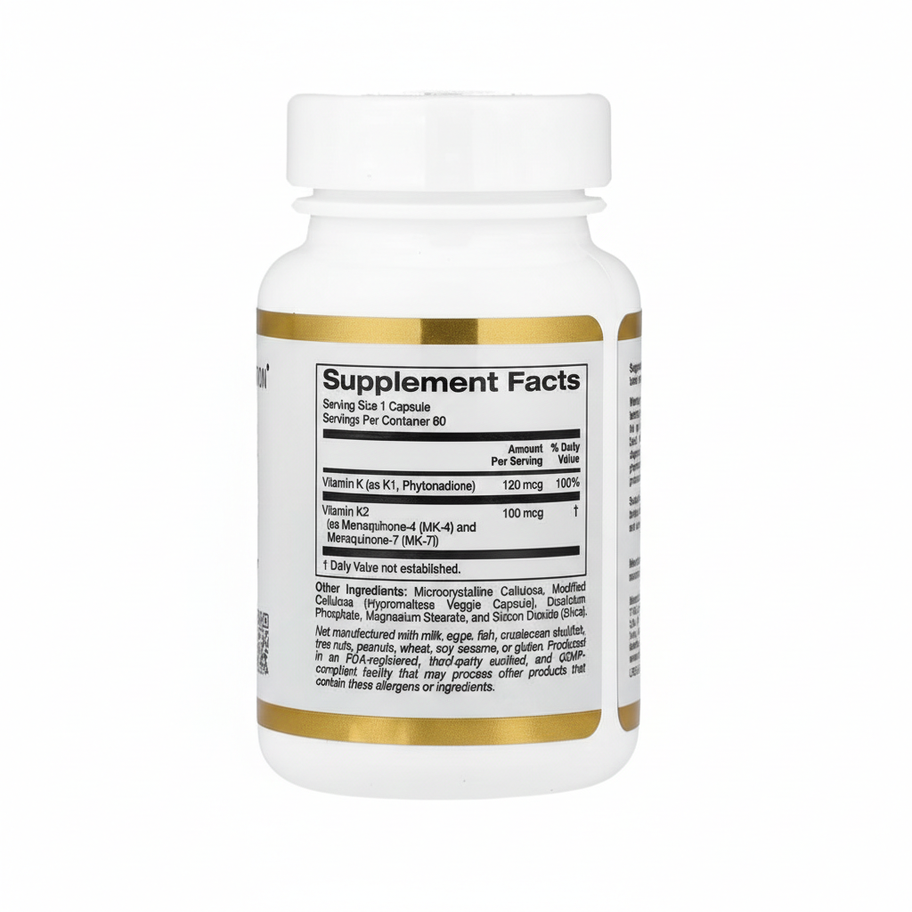California Gold Nutrition Vitamin K Complex Capsules bottle front view