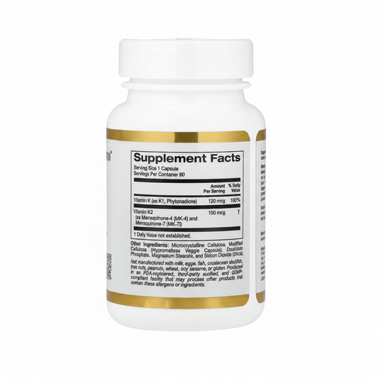 California Gold Nutrition Vitamin K Complex Capsules bottle front view