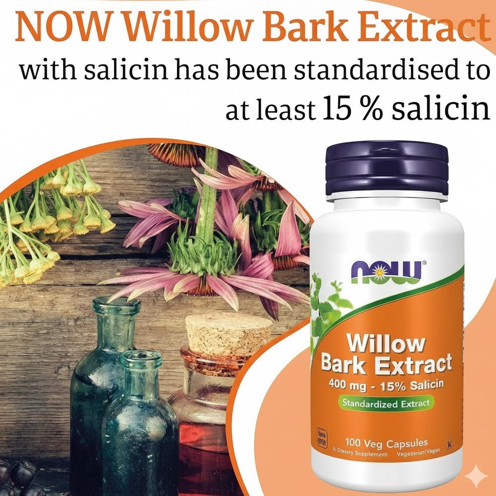 NOW Foods Willow Bark Extract 400mg 15 Salicin Capsules in Pakistan