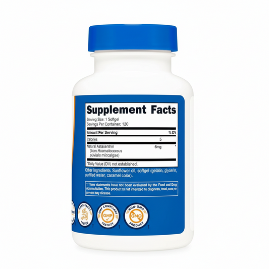 Nutricost Astaxanthin 6mg Capsules bottle front view