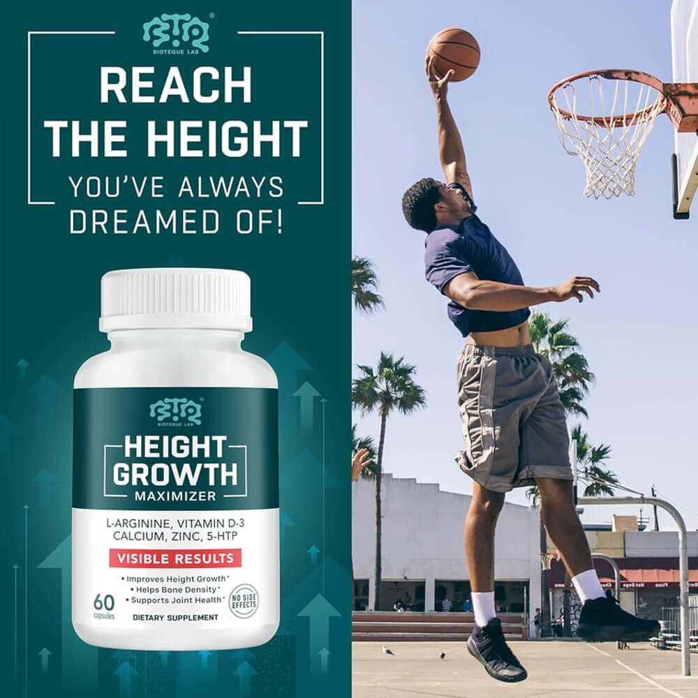 Height Growth Maximizer - Calcium, Vitamin D3, Zinc Blend Pills in Pakistan