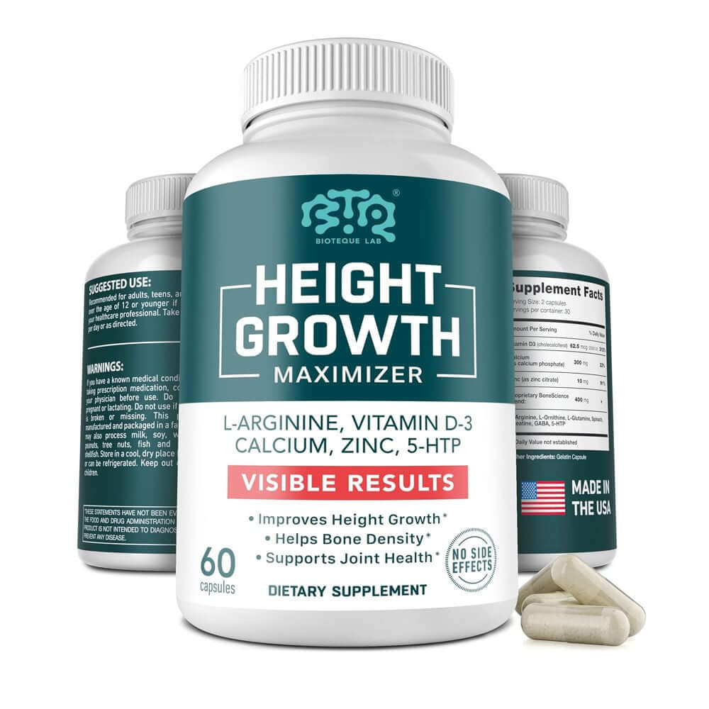 Height Growth Maximizer - Calcium, Vitamin D3, Zinc Blend Pills in Pakistan